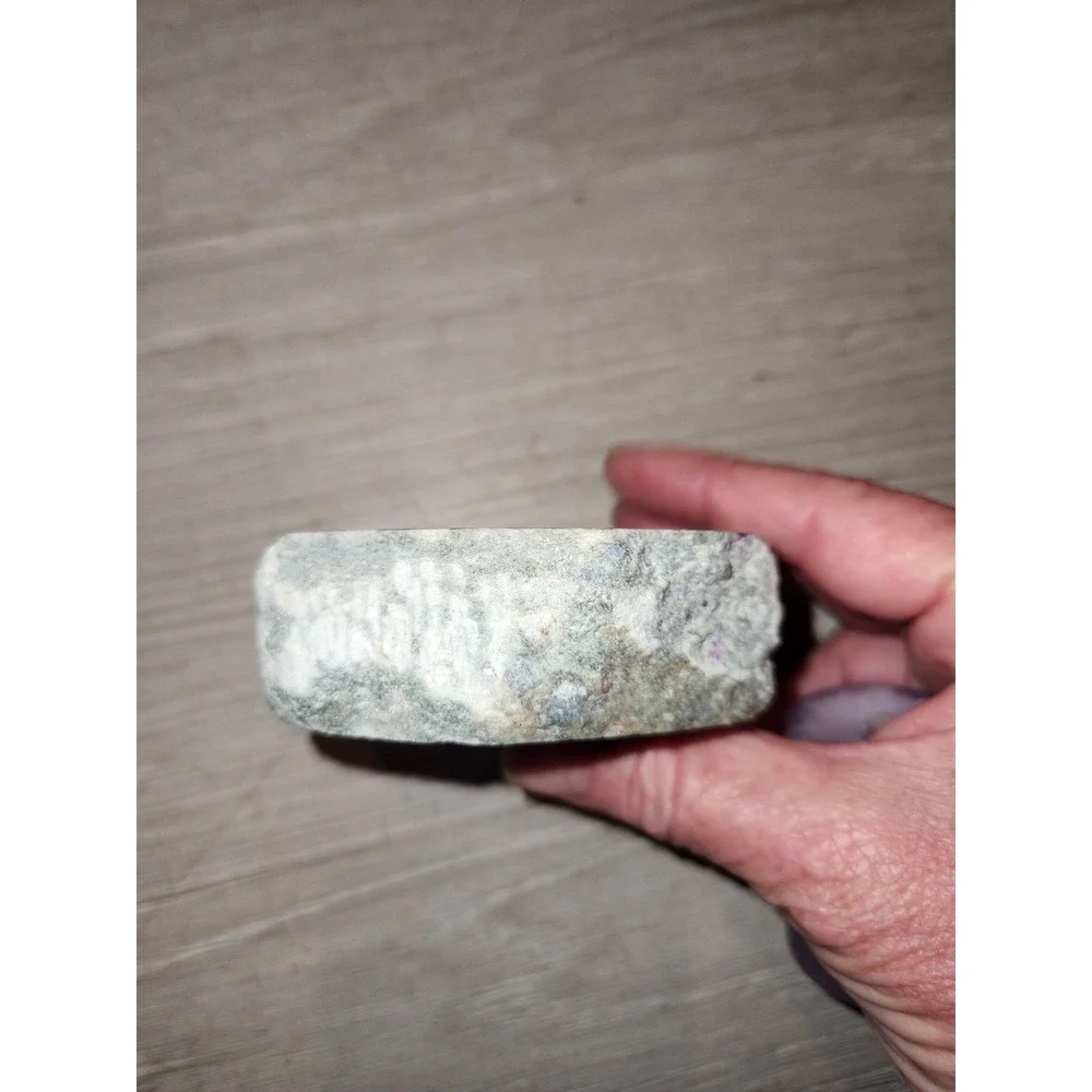 Natural Ruby Zoisite Tea Light Candle Holder Raw Edge Polished Top Specimen